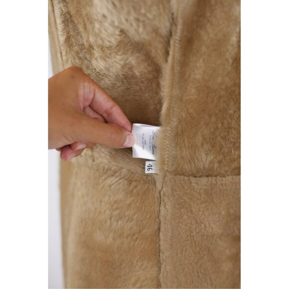 $6,500 Loro Piana Suede Shearling- Fur Lined Overcoat Size 46 Brown NEW - Picture 7 of 7